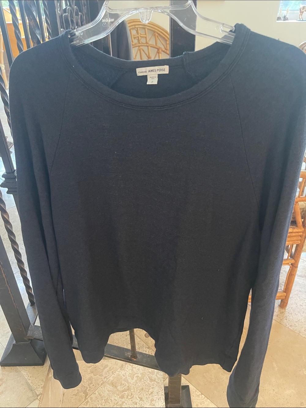 James Perse Black Crewneck Men's Sweater